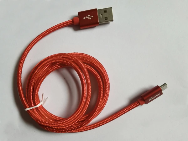Xwave kabl USB MICRO 2A ALU 2m pleteni Crveni