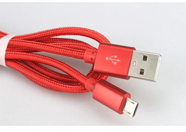 Xwave kabl USB MICRO 2A ALU 2m pleteni Crveni
