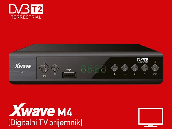 Xwave M4 DVB-T2 Set top box LED,Skart,,HDMI,USB,Media player