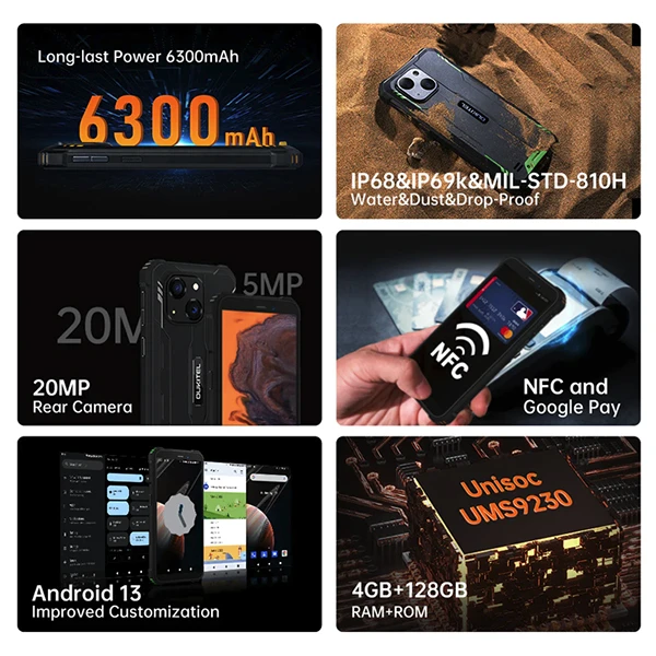 OUKITEL WP32 4/128GB 6300 mAh CRNI zaštićen