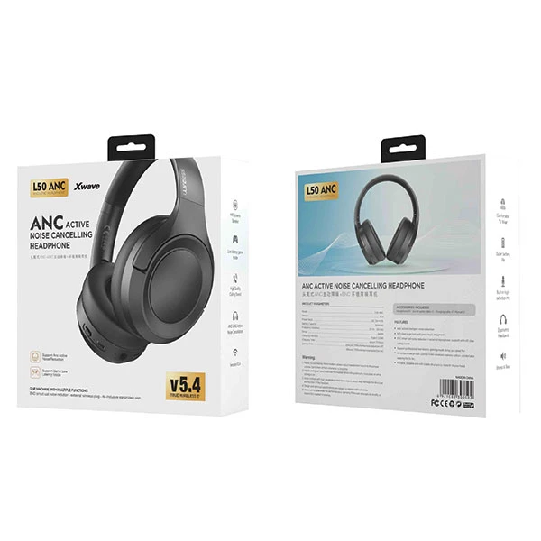 Xwave  Bluetooth slušalice ANC stereo sa mikrofonom L50 /v5.3/Aux/CRNE