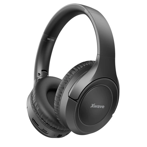 Xwave MX100 black Bluetooth slušalice stereo sa mikrofonom/v5.3/FM/Aux/microSD 