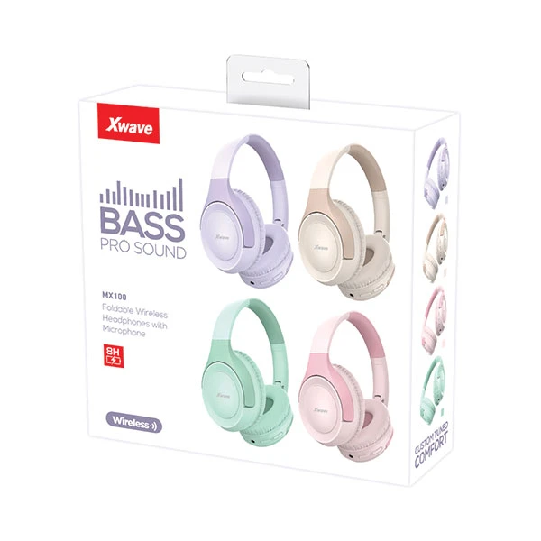 Xwave MX100 green Bluetooth slušalice stereo sa mikrofonom/v5.3/FM/Aux/microSD 