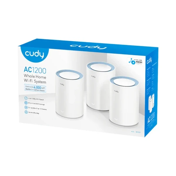 Whole Home Wi-Fi Mesh System Cudy M1200 AC1200 Dual Band (3-Pack)