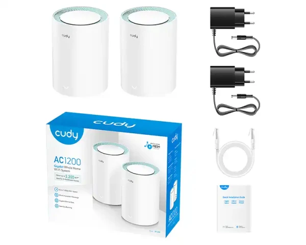 Whole Home Wi-Fi Mesh System Cudy M1200 AC1200 Dual Band (2-Pack)
