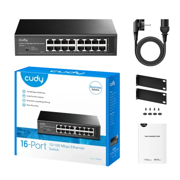 Svič 10100 16-port Cudy FS1016 metalno kućište