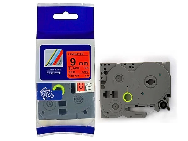 Kompatibilna Brother P-Touch TZ2-421 traka crna slova na crvenoj traci  širina: 9mm 