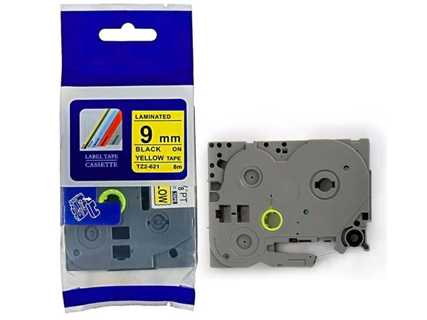 Kompatibilna Brother P-Touch TZ2-621 traka crna slova na žutoj traci  širina: 9mm 