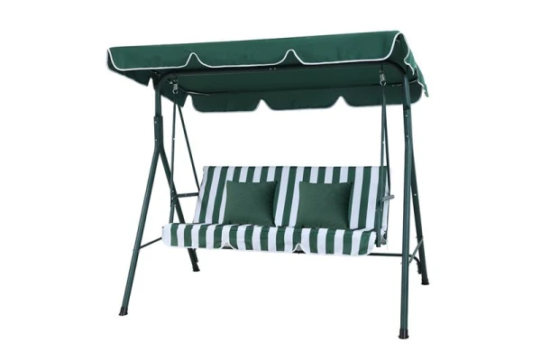 Mykonos ljuljaška zeleno-bela sa jastucima 