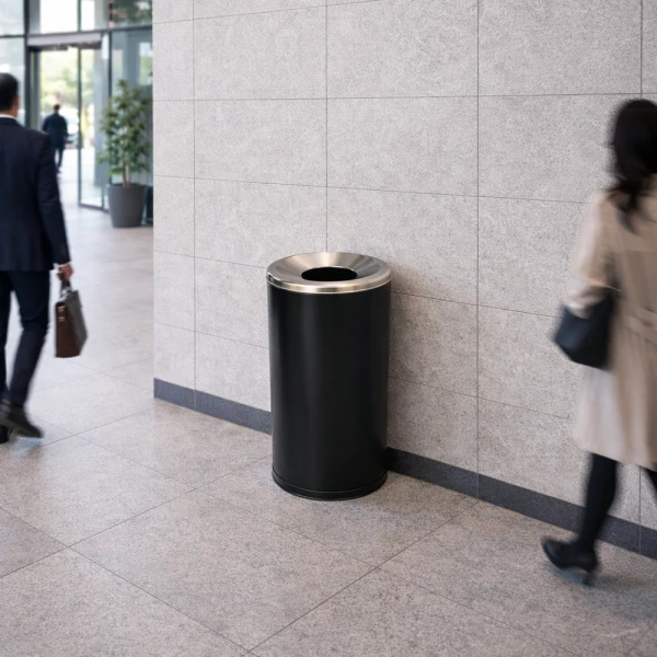 Kanta za otpatke 120 lit crna + hrom poklopac