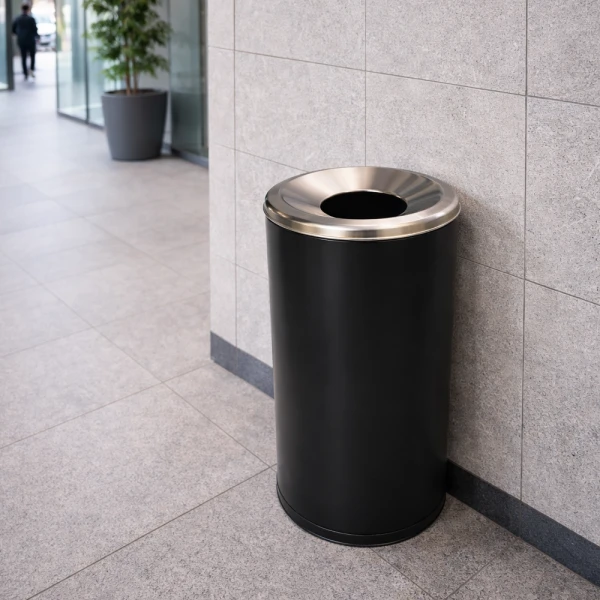 Kanta za otpatke 120 lit crna + hrom poklopac