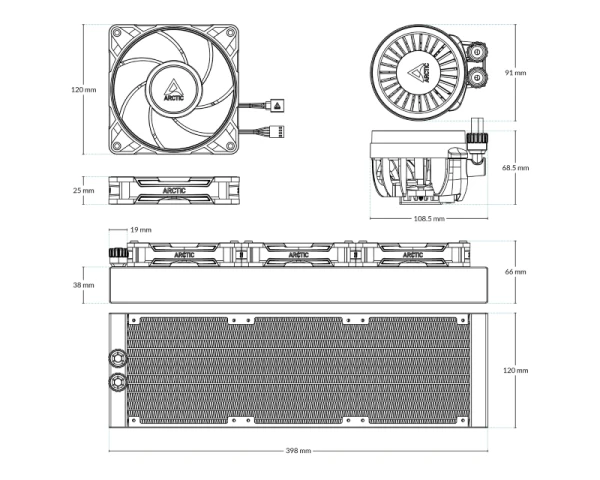 ARCTIC Liquid Freezer III Pro 360 Black vodeno hlađenje (ACFRE00180A) 