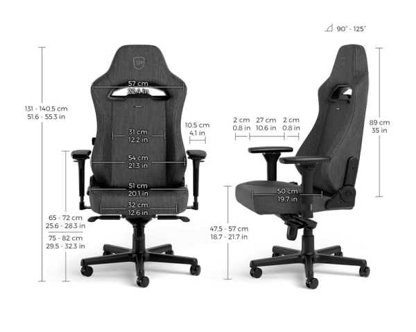 NOBLECHAIRS HERO ST TX Gaming stolica antracit 
