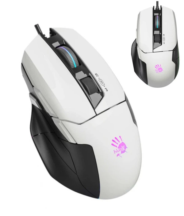 A4-W70 MAX PANDA WHITE A4Tech Bloody RGB Gejmerski opricki mis, 2000Hz/100-10.000 Dpi, USB 126mm