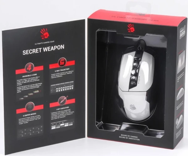 A4-W70 MAX PANDA WHITE A4Tech Bloody RGB Gejmerski opricki mis, 2000Hz/100-10.000 Dpi, USB 126mm