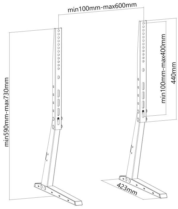 TVS-D70F-01 Gembird stoni TV stalak, VESA 37-70, crne boje