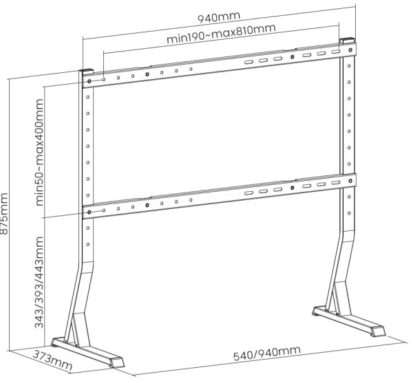 TVS-D90F-01 Gembird stoni TV stalak, VESA 45-90, crne boje
