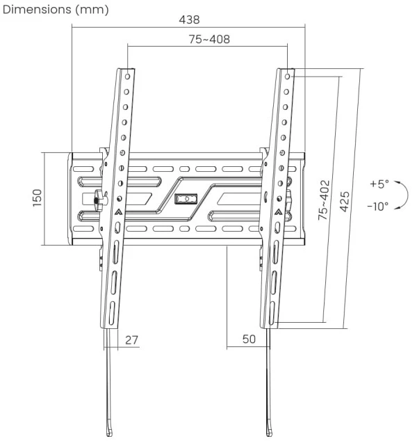 WM-75T-04 Gembird TV nosac VESA max 40x60cm, tilt 37-75 max.75kg
