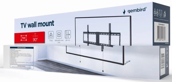 WM-90F-01 Gembird TV nosac fiksni VESA max 80x40cm, 37-86 max.70kg