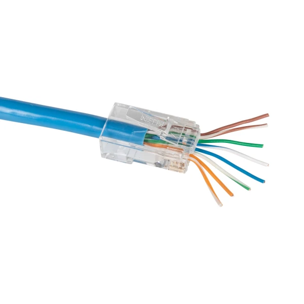 Pass-Thru RJ45 UTP Mikrokonektor CAT6, 50 µ pozlate,p.200kom