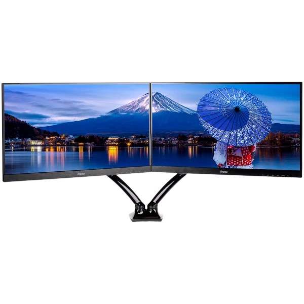 Iiyama DS3002C-B1 - Mounting kitfor 2 monitors (adjustable arm) black screen size: 10''-27'' desk-mountable ( DS3002C-B1 ) 