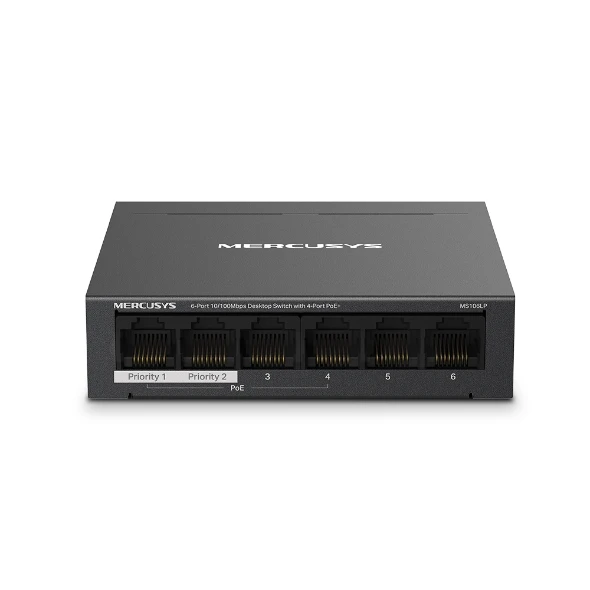 Mercusys MS106LP V1.0 6-Port 10/100Mbps Desktop Switch 4-Port PoE+