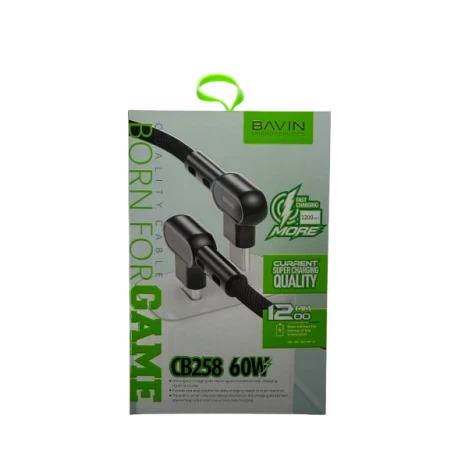Bavin kabl 90° 60W  1,2m Type C-Type C bela - CB258CC ( 90137 )