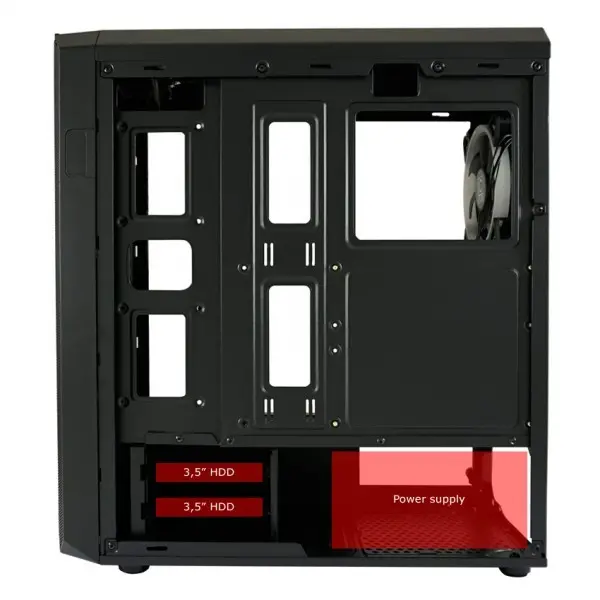 Tower LC Power Gaming 703B-ON Quad-Luxx 2xUSB3.0/1xUSB 2.0 Black