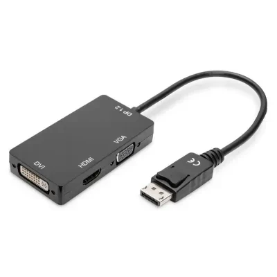 Adapter konverter Displayport - HDMI+VGA+DVI crni