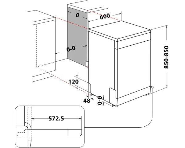 WHIRLPOOL WH4FFC14BN6W mašina za pranje sudova - 60cm 