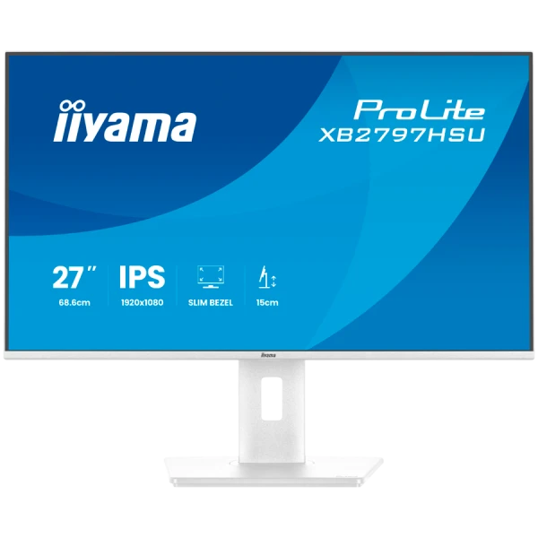 IIYAMA Prolite XB2797HSU-W1 Business Monitor - 68.6 cm (27''), FULL HD (1920x1080), IPS LED, 120Hz, 350 cdm˛, matte  white ( XB2797HSU-W1 ) 