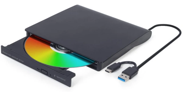 DVD±RW External Drive 8X, USB Type-C/TypeA (m), USB 3.1 Gen.1, Dual Layer, USB powered, Black ( DVD-USB-031 ) 