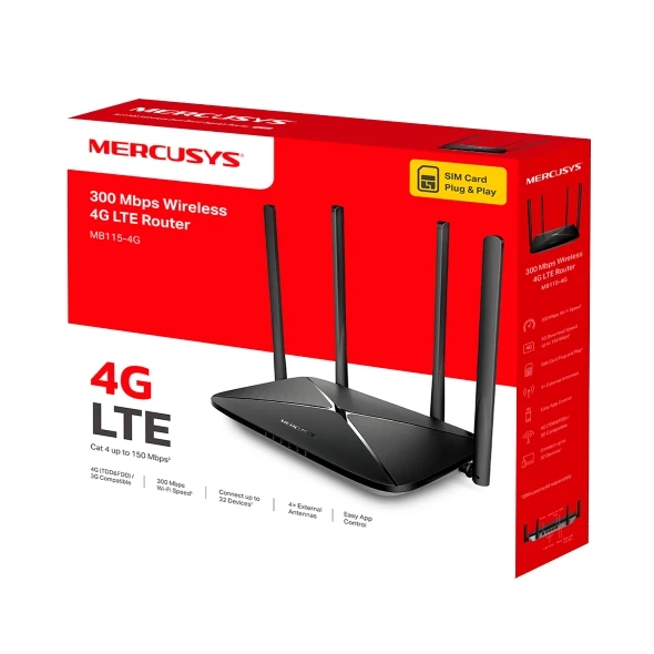 Mercusys MB115-4G V1.0 300 Mbps Wireless N 4G LTE Router