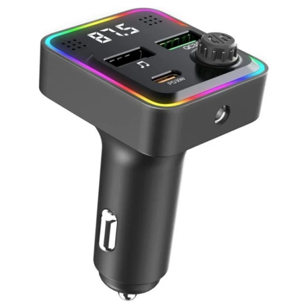 FM Transmiter i punjač Kettz Floyd Bluetooth 2xUSB QC3.0 Type-C PD30W LED