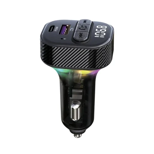 FM Transmiter i punjač Kettz Yare Bluetooth QC3.1 Type-C PD30W LED