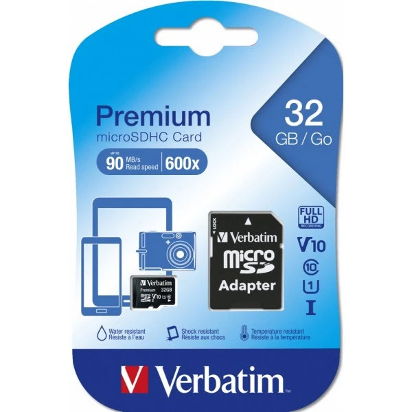 Verbatim 44083 MICROSDHC 32GB C10+ADAP 