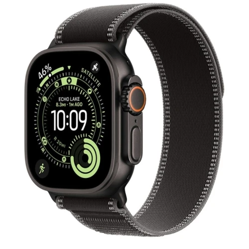 Apple Watch Ultra 3. 49mm Black Titanium Case with Black/Charcoal Trail Loop - M/L mf1h4pm/a