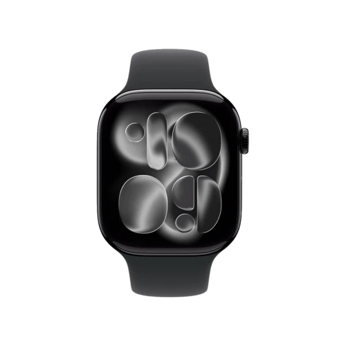 Apple Watch S11 Cellular 46mm Jet Black Aluminium Case with Black Sport Band – M/L (mfc44rk/a)