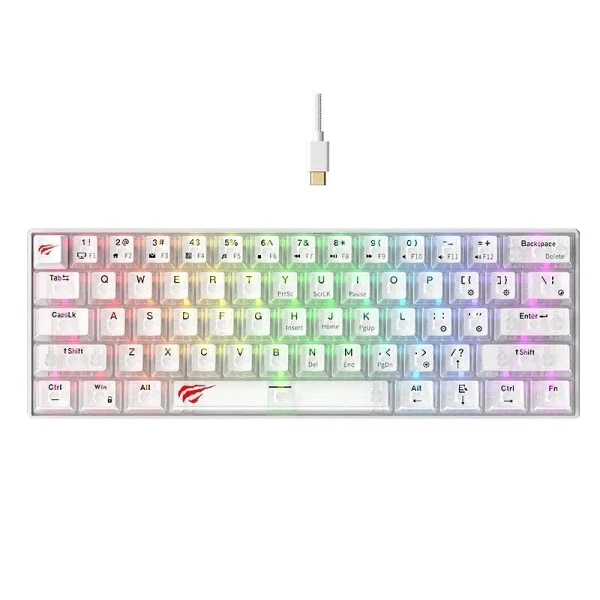 Havit tastatura KB903L transparent-bela ( 66062 )