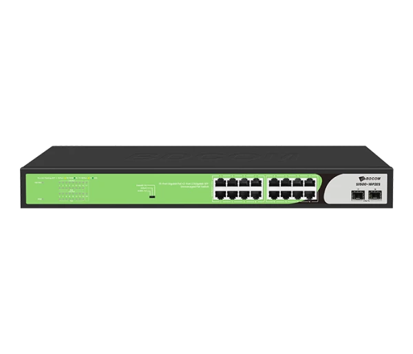 Bdcom switch S1500-16P2ES-H, 2x PoE++ port, 14x PoE+ port, 2x 2.5G port