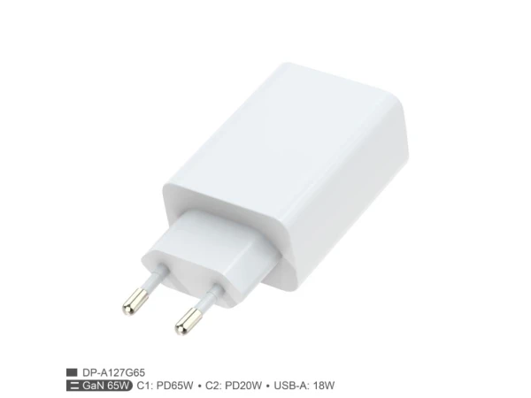 Zidni punjac FULMOVA GAN PD65Wbela sa USB-C kablom' ( 'AHDSC1212' ) 
