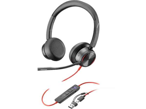 Slušalice HP Poly Blackwire 8225 Stereo Hibrid ANC AFence USB-C+USB-C A Adapter 8X223AA crna' ( '8X223AA' ) 