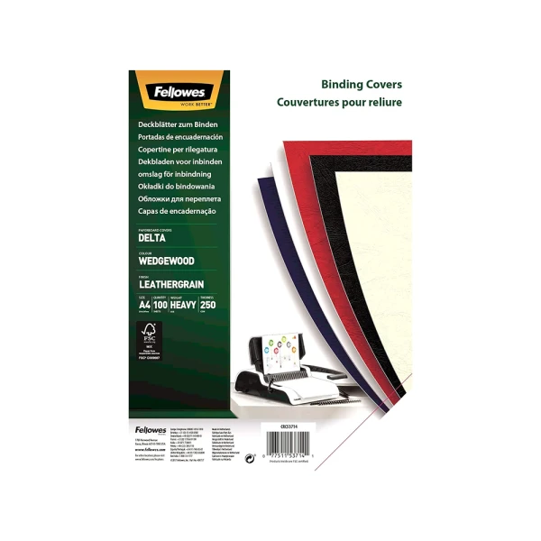 Karton za koričenje Fellowes Delta A4 5371403 sivo/plava