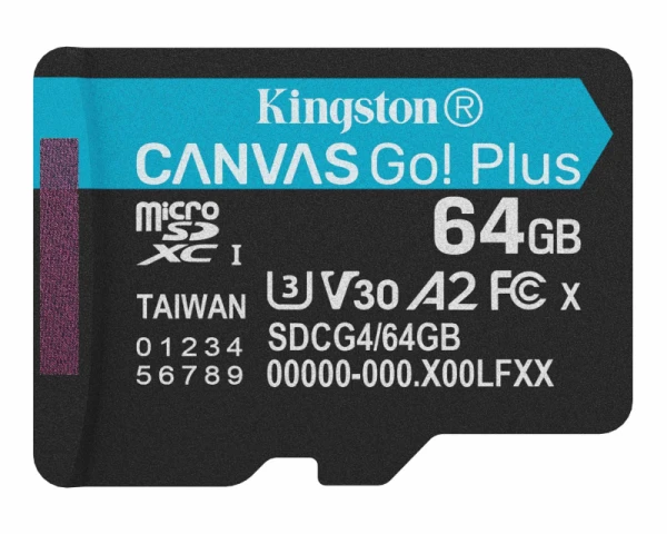 KINGSTON Memorijska kartica U3 V30 microSDXC 64GB Canvas Go Plus 200MB s A2 SDCG4 64GBSP