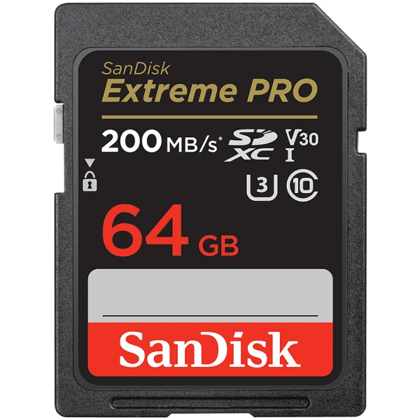 SANDISK Extreme PRO 64GB SDXC Memory Card + 2 years RescuePRO Deluxe up to 200MB s & 90MB s Read Write speeds, UHS-I, Class 10, U3, V30 ( S