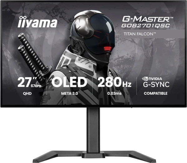 Monitor 27'' Iiyama GOB2701QSC-B1 IPS OLED 2560x1440 280Hz 0.03ms HDMI DP pivot