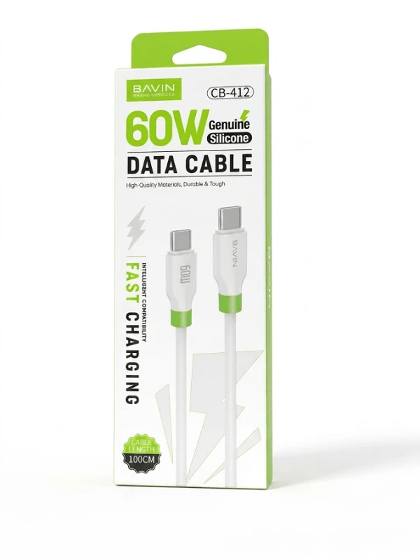 Bavin kabl 60W Type C na Type C 1m bela - CB412 ( 90142 )