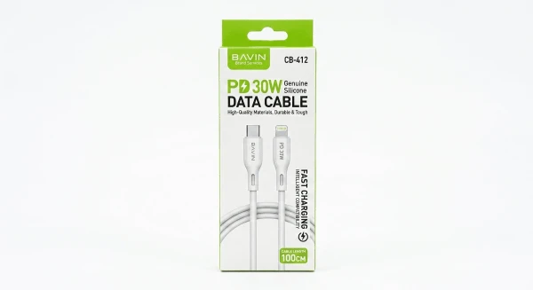 Bavin kabl 30W Type C na Type Lightning 1m bela - CB412 ( 90143 )