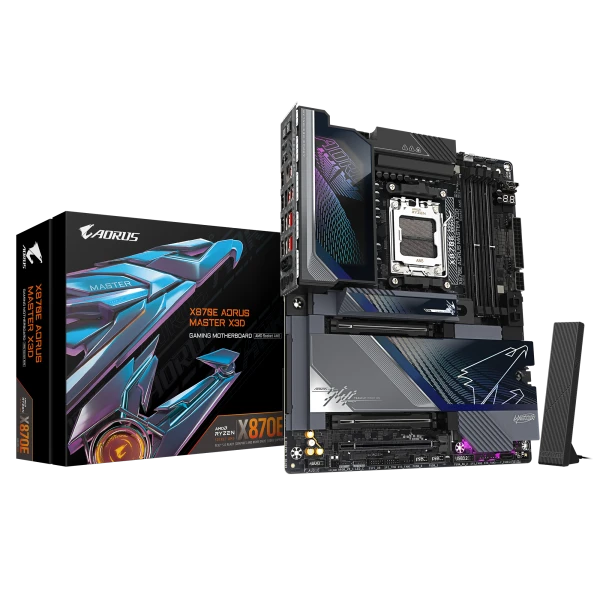 AM5, X870E AORUS MASTER X3D, 4x DDR5 DIMM, X3D Turbo Mode 2.0 : Incredible X3D performance unleashed by AI DDR5 OC up to 9000MT/s ( X870E A