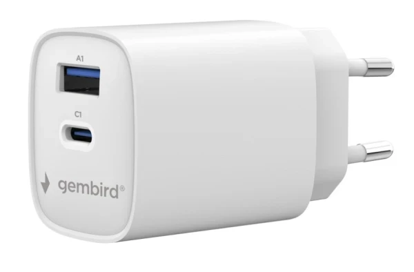 TA-UC-1A1C-PD30-01-W Gembird 2-port 30 W USB fast charger